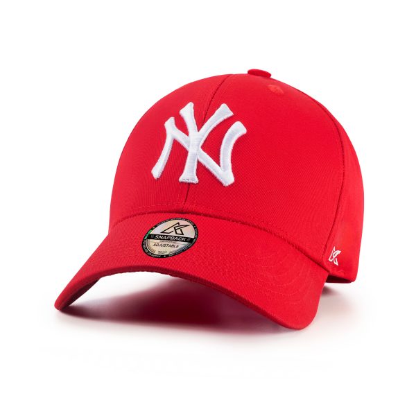 Red NY Embroidered Adjustable Baseball Cap