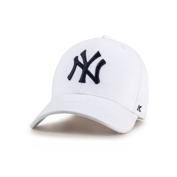 White NY Embroidered Adjustable Baseball Cap