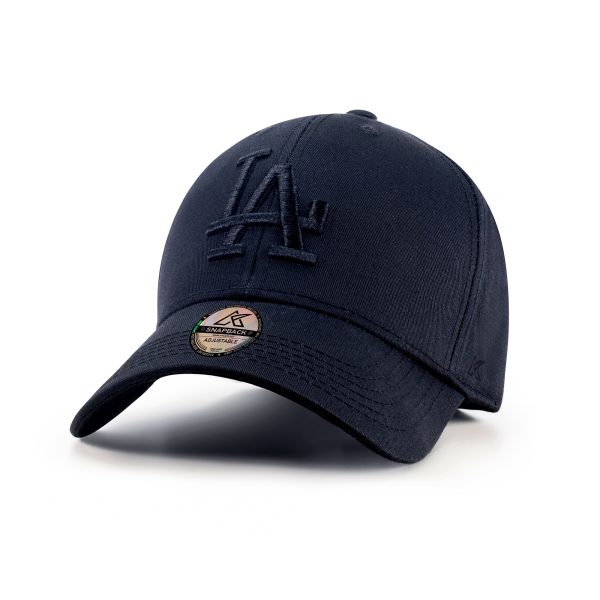 Black LA Embroidered Adjustable Strapback Hat